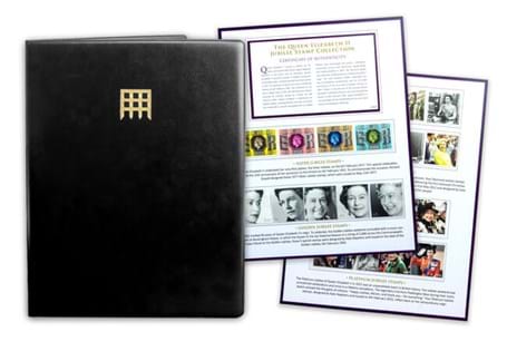 This complete Queen Elizabeth II stamp collection combines Royal Mail's 1st Class GB stamps from her Silver, Golden, Diamond and Platinum Jubilee.