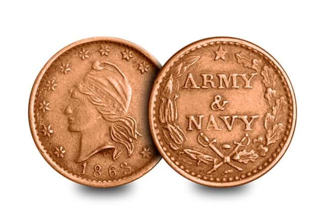 Civil War Commemorative Collection US 1863 Token Obverse Reverse