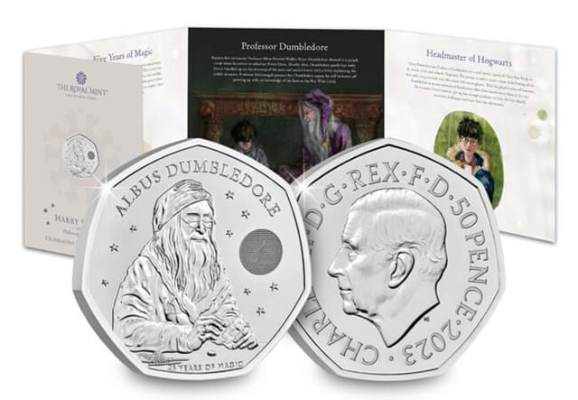 Professor Dumbledore 50P BU Pack With Obverse Reverse