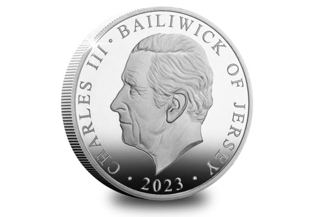 King Charles III Coronation Jersey Proof £5 Coin Obverse