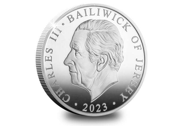 King Charles III Jersey Coronation Silver £5 Obverse