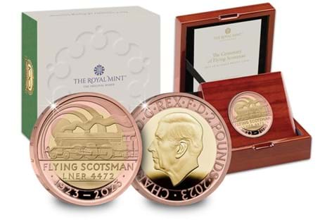 This product has been issued by The Royal Mint to commemorate the centenary of the Flying Scotsman. Struck from 22 carat Gold with an edition limit of just 300.
