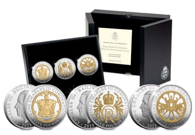 King Charles III Coronation Silver £5 Coin Set With Box