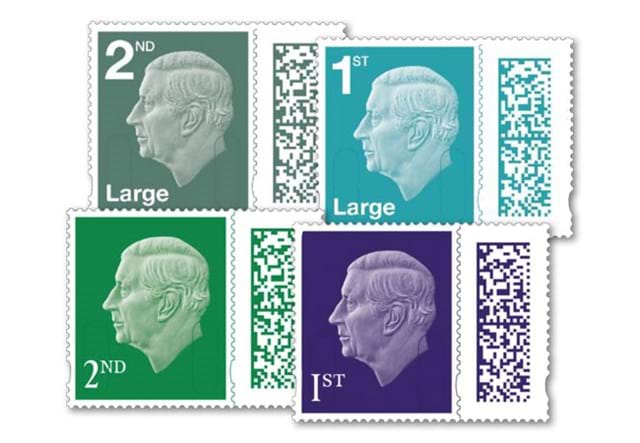 All 4 King Charles III Postage Stamps