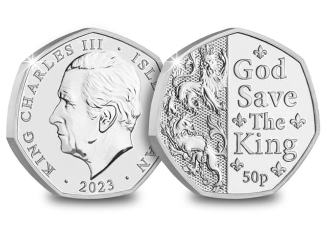 God Save The King BU 50P Obverse Reverse