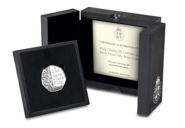 God Save The King Silver 50P Packaging