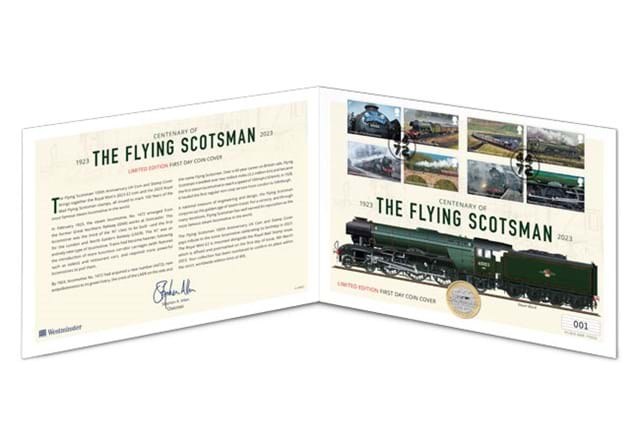 Flying Scotsman 2 Pound BU Coin Cover In Folder