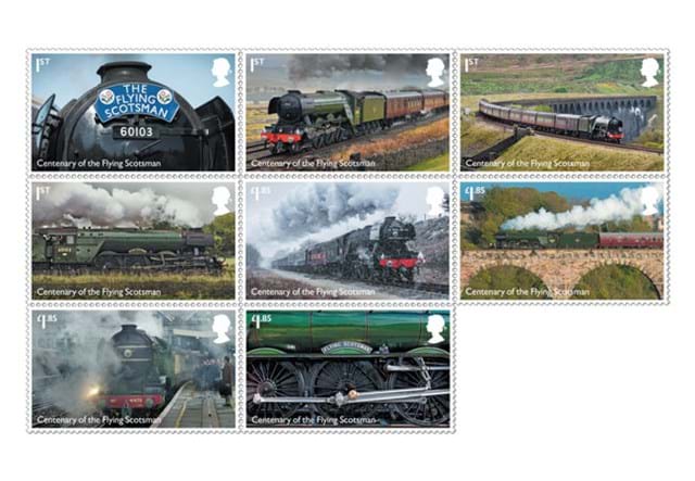 Flying Scotsman 2 Pound BU Coin Cover Stamps