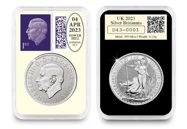 Datestamp Silver Britannia QEII And KCIII Pair In Capsules