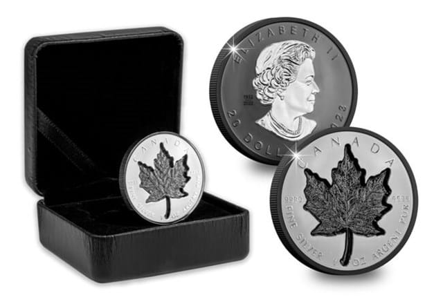 Canada 2023 Incuse Maple Leaf 1Oz Silver Coin Obverse Reverse With Box