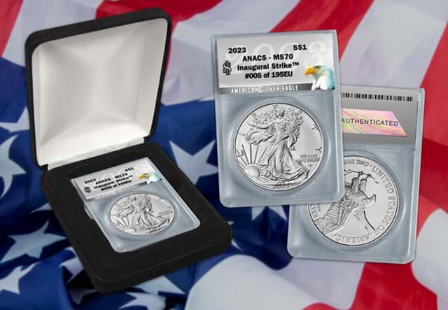 2023 US Silver Eagle Coin Full Set With Flag