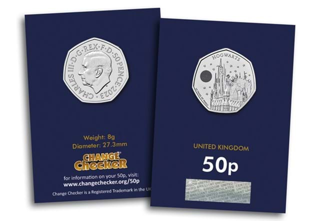 Hogwarts School BU 50p Obverse Reverse In Change Checker Packaging