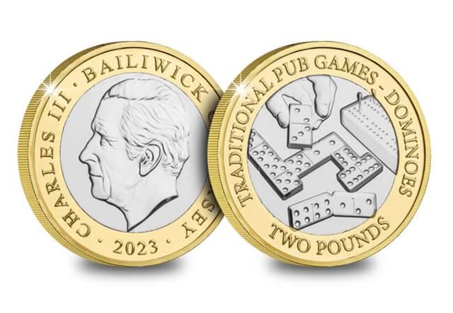 Pub Games BU £2 Set Dominoes Obverse Reverse