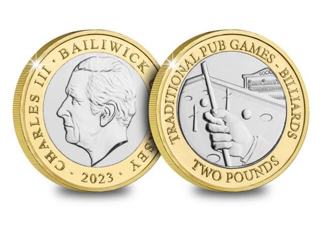 Pub Games BU £2 Set Billiards Obverse Reverse