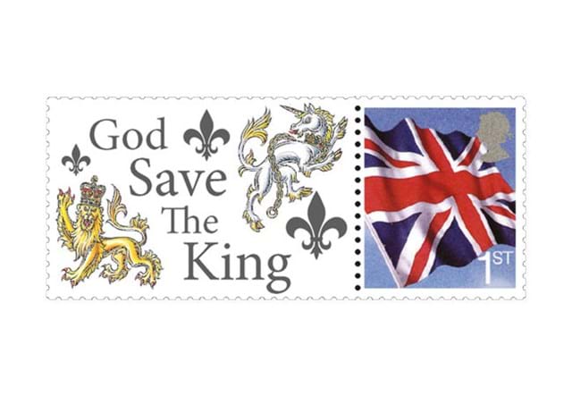 Coronation Gold Plated 50P Cover Stamp