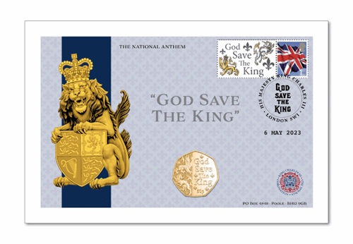 Coronation Gold Plated 50P Cover With Date