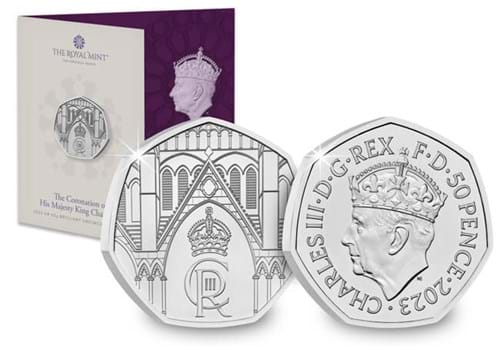 King Charles III Coronation 50P BU Pack With Coin