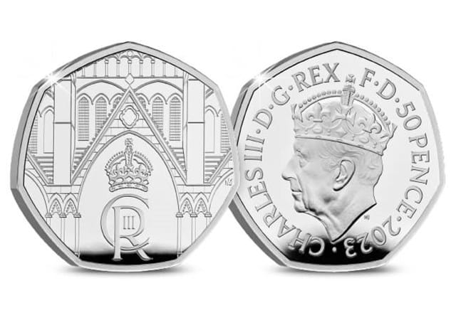 The Coronation Of His Majesty King Charles III Silver 50P Obverse Reverse
