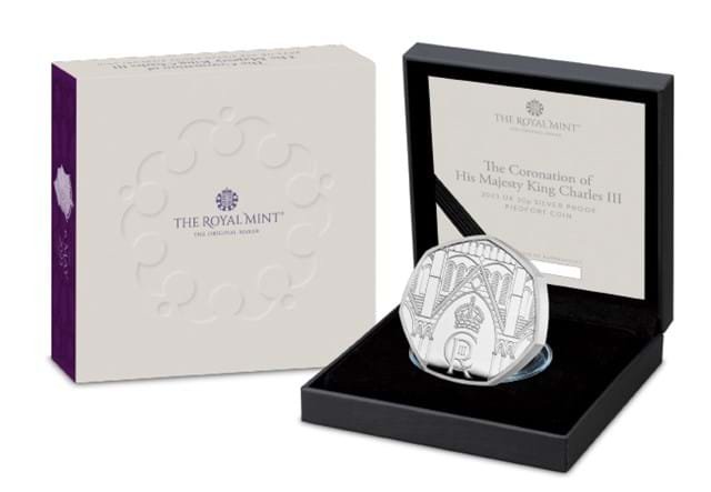 The Coronation Of His Majesty King Charles III Silver Piedfort 50P In Display Box