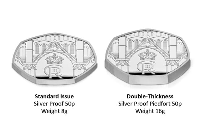 The Coronation Of His Majesty King Charles III Silver Piedfort 50P Size Comparison