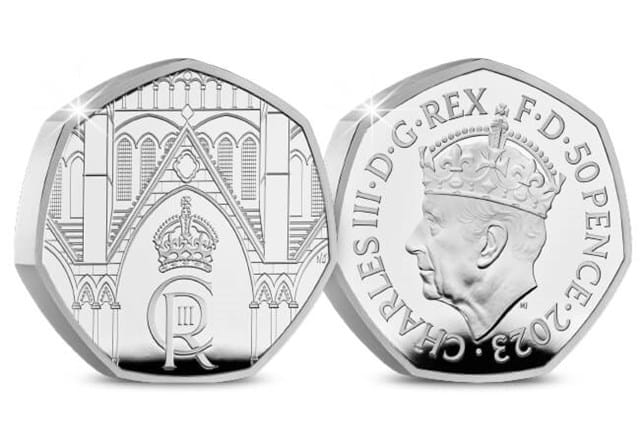 The Coronation Of His Majesty King Charles III Silver Piedfort 50P Obverse Reverse
