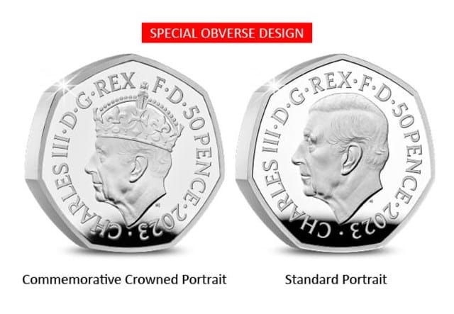 The Coronation Of His Majesty King Charles III Silver Piedfort 50P Special Obverse