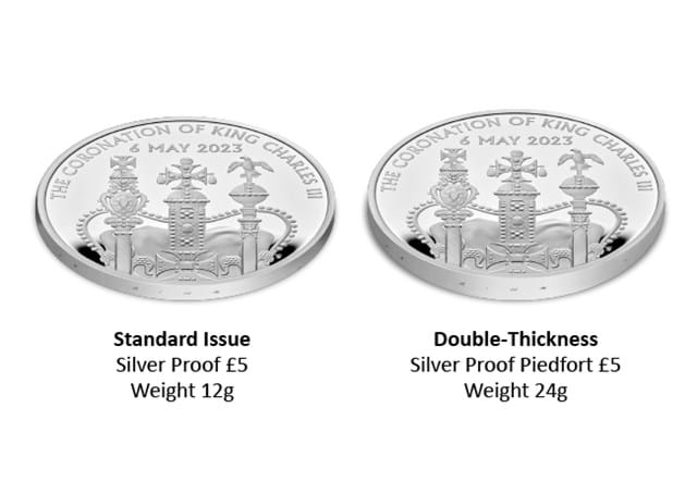 The Coronation Of His Majesty King Charles III Silver Piedfort £5 Size Comparison