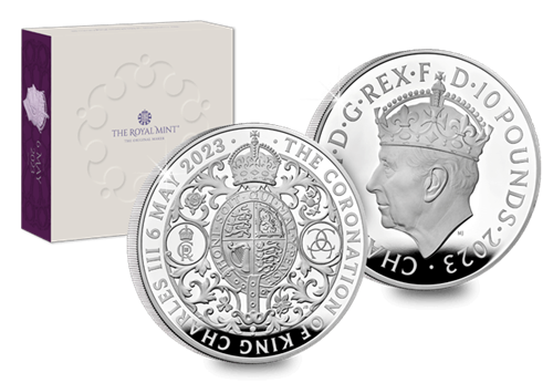 Charles III Coronation Silver 5Oz Coin With Packaging