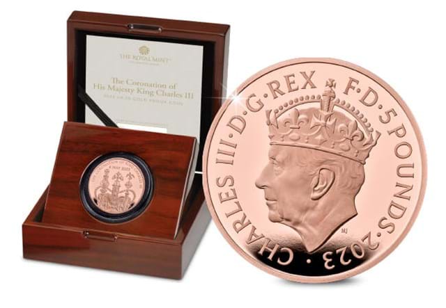 The Coronation Of His Majesty King Charles III Gold £5 Coin In Display Box