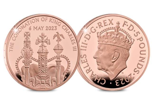 The Coronation Of His Majesty King Charles III Gold £5 Coin Obverse Reverse