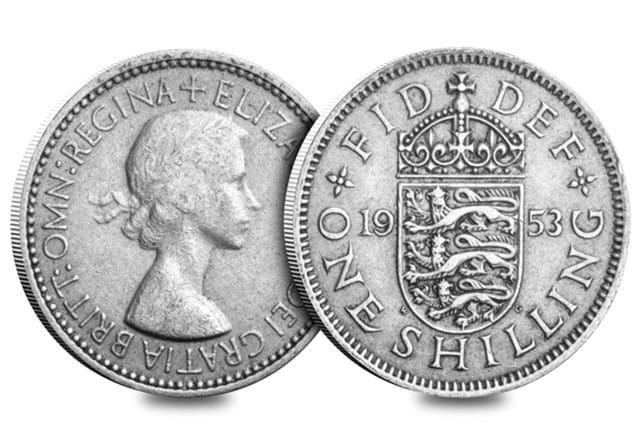 QEII One Shilling Obverse Reverse