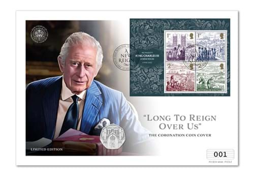 2023 KCIII Coronation Coin And Stamps Cover BU 50P Cover