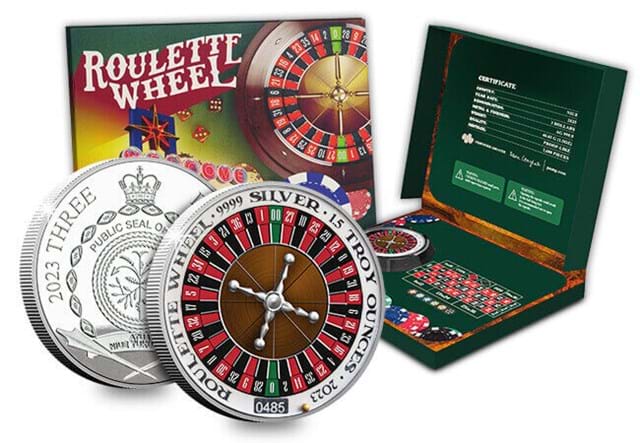 Silver Roulette Wheel Spinning Coin Full Set