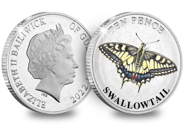 Guernsey Butterflies 10P Coins Swallowtail