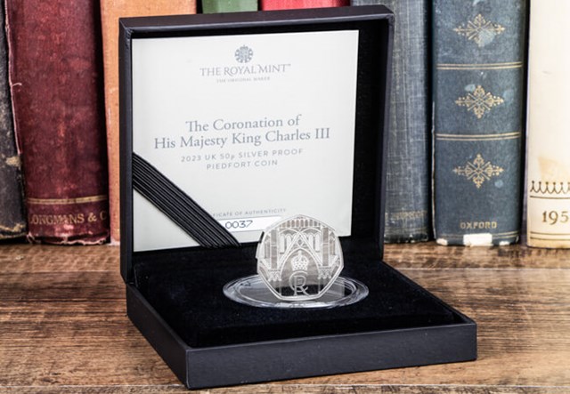 King Charles III Coronation Silver Piedfort 50P Lifestyle 1