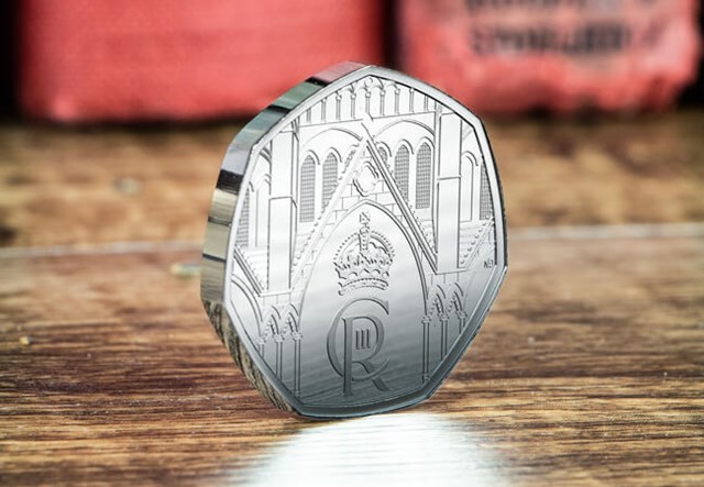 King Charles III Coronation Silver Piedfort 50P Lifestyle 2