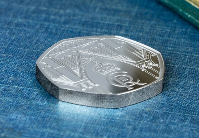 King Charles III Coronation Silver Piedfort 50P Lifestyle 3