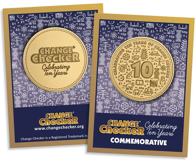 Change Checker gold-plated 10th Anniversary Commemorative