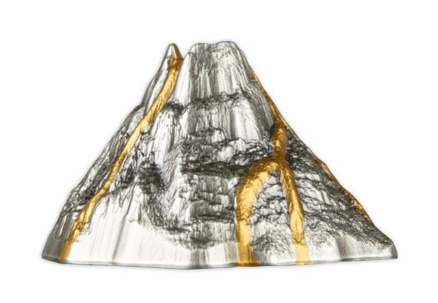 Volcano 5Oz Silver Coin Reverse Front On