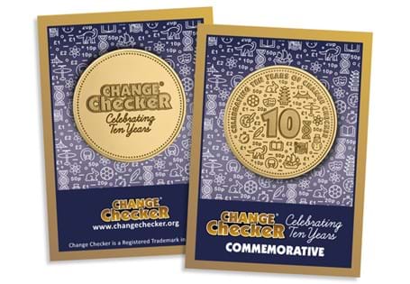 Change Checker are celebrating their 10th anniversary with a specially struck gold-plated medal for collectors! It comes packaged in 10th anniversary packaging.