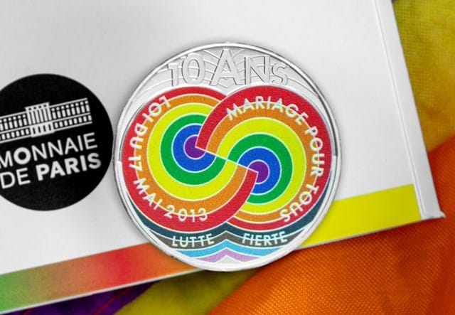 PRIDE 10 Years Anniversary Silver Coin 10€ Euro France 2023