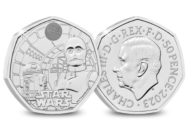 2023 UK Star Wars™ R2-D2™ and C-3PO™ BU 50p Reverse obverse