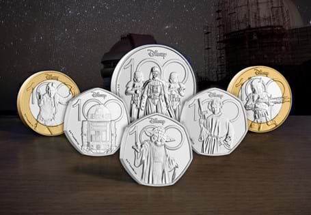 This Star Wars™ Coin Set features 6 fan favourites; Yoda™, R2-D2™, Princess Leia™, Boba Fett™, Han Solo™ and Darth Vader™. Ranging in denomination from 50p - £5, each coin is struck to a BU quality.