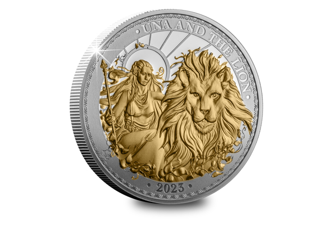 East India Company 2023 Una & the Lion 1oz Silver Proof coin with Sele