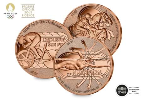 This 1/4 Euro Set features three coins celebrating some of the nation's most loved Olympic Sports - Swimming, Cycling and Equestrian.