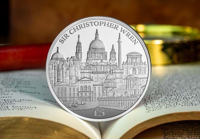Sir Christopher Wren Cuni Proof £5 Lifestyle 04