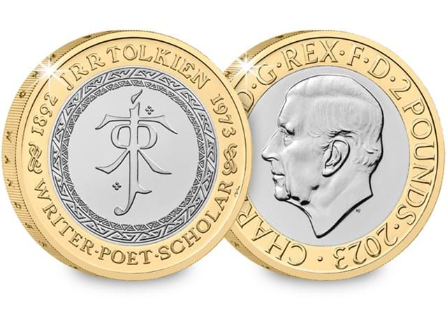 2023 UK J. R. R. Tolkien CERTIFIED BU £2 reverse/obverse