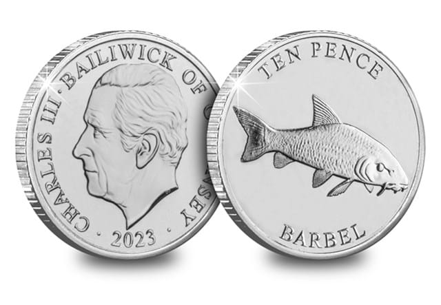 Fish 10Ps BU (Non Coloured) Barbel Obv Rev