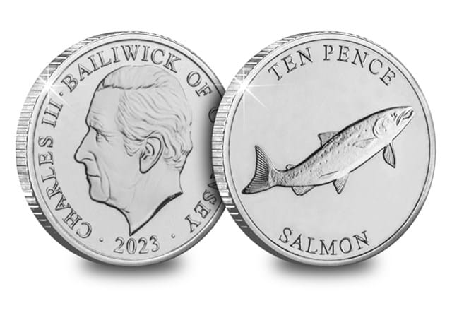 Fish 10Ps BU (Non Coloured) Salmon Obv Rev