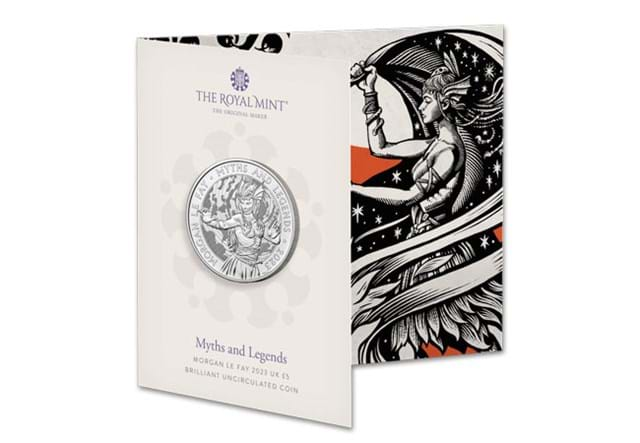 Morgan Le Fay Brilliant Uncirculated £5 BU Pack Front